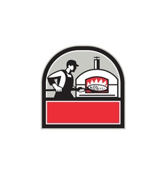 Pizza Cook Peel Wood Fired Oven Crest Retro