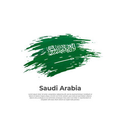 Saudi Arabia Flag Brush Painted Arabian