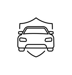 Shield And Car Insurance Linear Icon Line