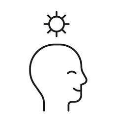 Head Profile With Happy Positive Mind Line Icon