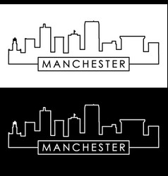 Manchester New Hampshire Skyline Linear Style