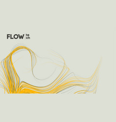 Abstract Yellow And Grey Flowing Lines Design