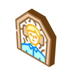 Dead Man In Coffin Isometric Icon