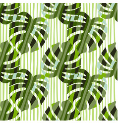 Decorative Monstera Silhouettes Seamless Pattern