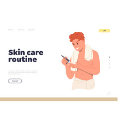 Skin Care Routine Landing Page With Happy Handsome