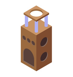 Tower Cat House Icon Isometric Pet Box