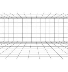 3d Digital Grid Of Ceiling Wall And Floor Of Room