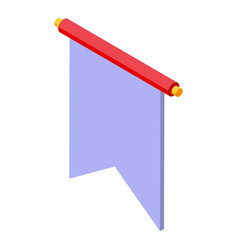 Festive Roll Icon Isometric Chinese Scroll