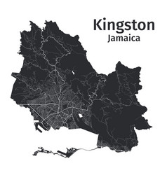 Kingston Map Detailed Black Map Of City