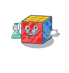 Cool Rubic Cube Professor Cartoon Character