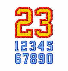 Embroidered Font Numbers