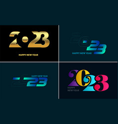 Big Set 2023 Happy New Year Black Logo Text