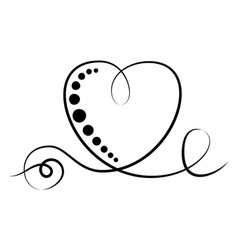 Calligraphic Flourish Heart Hand Drawn Vintage