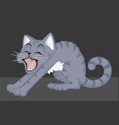 Cat Character Cartoon Yawn Stretch