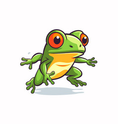 Frog Cartoon Character Isolated On White