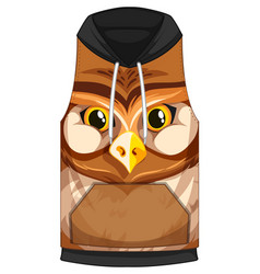 Front Sleeveless Hoodie With Owl Face Pattern