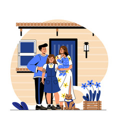 Happy Family Near Home Concept