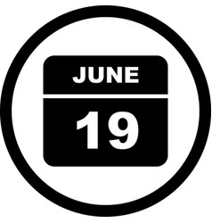 June 19th Date On A Single Day Calendar