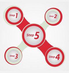 5 Steps Red And Blue Circle Infographics