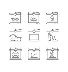 Additive Manufacturing Linear Icons Set