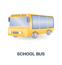 School Bus Icon 3d From Back To Collection