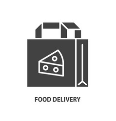 Take Away Food Glyph Icon Paper Bag Sign