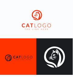 A Curious And Playful Cat Logo