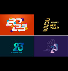 Big Set 2023 Happy New Year Black Logo Text