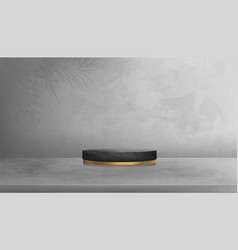 Black Marble Cylinder Poduim In Studio Room