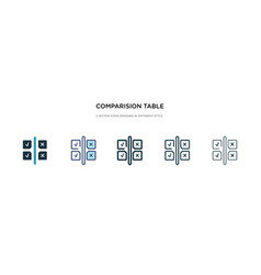 Comparison Table Icon In Different Style Two