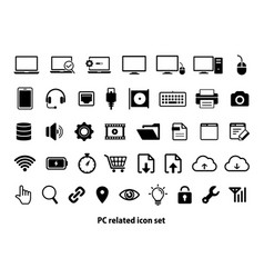 Pc Personal Computer Related Icon Set