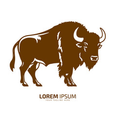 Bull Logo Icon Silhouette Bison Ox Logo Symbol