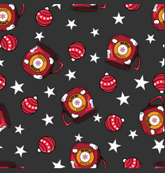 Christmas Enamel Mugs Seamless Pattern