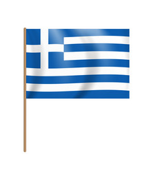 Colorful Naturalistic Waving Flag Grece