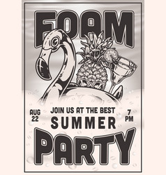 Foam Party Poster Vintage Monochrome