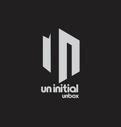 Initial Un Logo Box 3d Logo