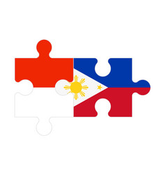 Puzzle Of Flags Of Indonesia And Philippines