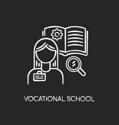 Vocational School Chalk White Icon On Black