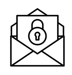 Encrypted Email Security Icon With Black Outline