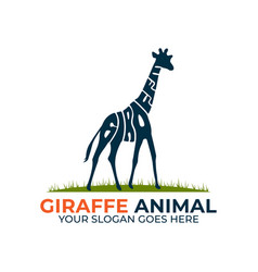 Giraffe Wildlife Animal Logo Design Icon