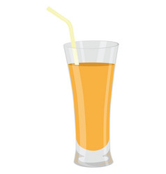 Juice In Tall Glass On A White Background