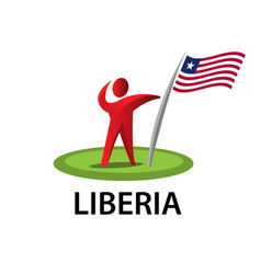 Man Holding A Flag Liberia