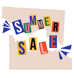 Retro Collage Summer Sale Banner Advertising