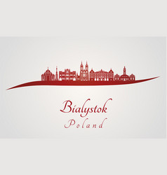 Bialystok Skyline In Red