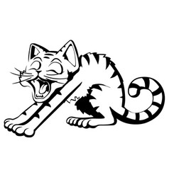 Cat Character Stencil Yawn Stretch