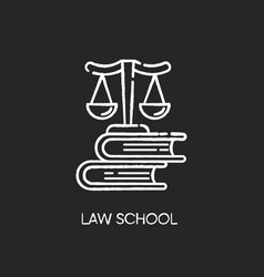 Law School Chalk White Icon On Black Background