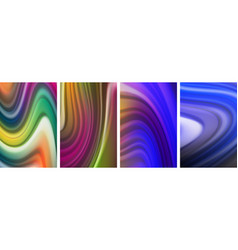 Liquid Color Waves Poster Set For Wallpaper