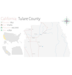 Map Tulare County In California