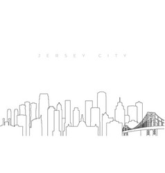 Outline Jersey City Skyline Trendy Template