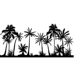 Palm Tree Black Silhouettes Seamless Border